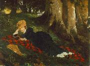 Gyula Benczur, Woman Reading in a Forest